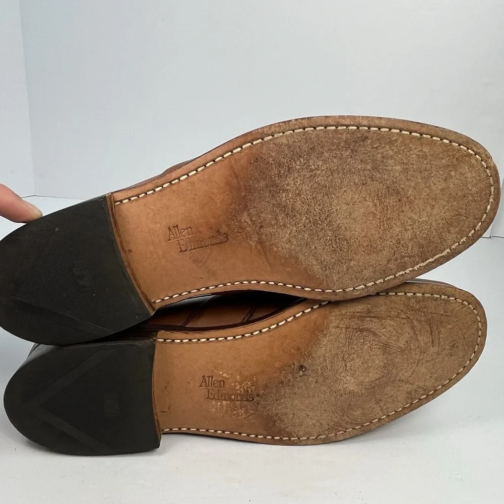 Allen Edmonds Enfield Brown Leather Kiltie Tassel Loafers Slip On Size 8.5D